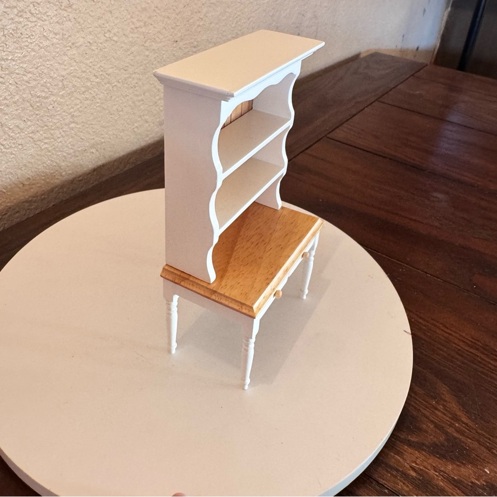 Vintage dollhouse furniture wood hutch desk cabinet - Picture 2 of 5